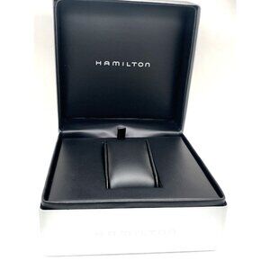 Hamilton Watch Presentation Silver Tin Metal Box Display Empty With Outer Box